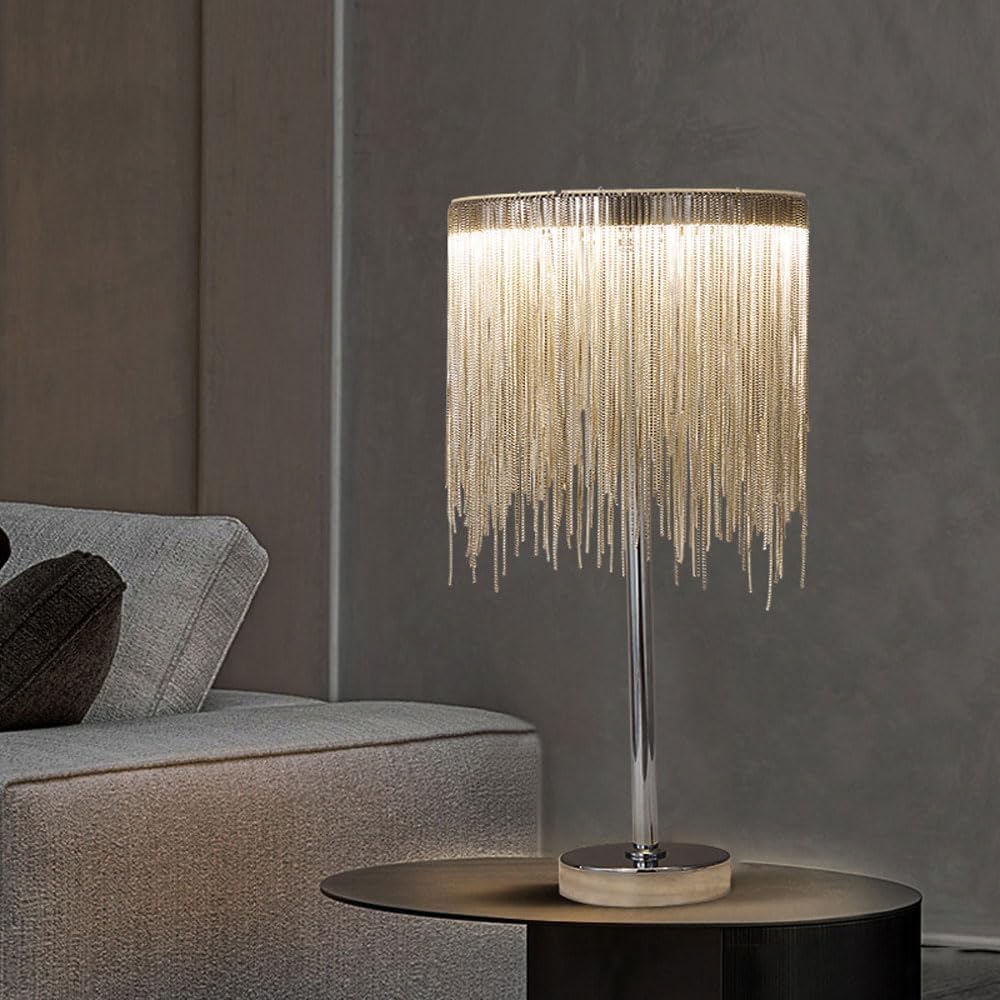 Audara-Modern Art with Tassel Metal Desk Light Fashion Creative Dining Room Coffee Shop Villa Desk Lamp Living Room Model House Backdrop Table Lamp Farmhouse B&B Lighting Fixture