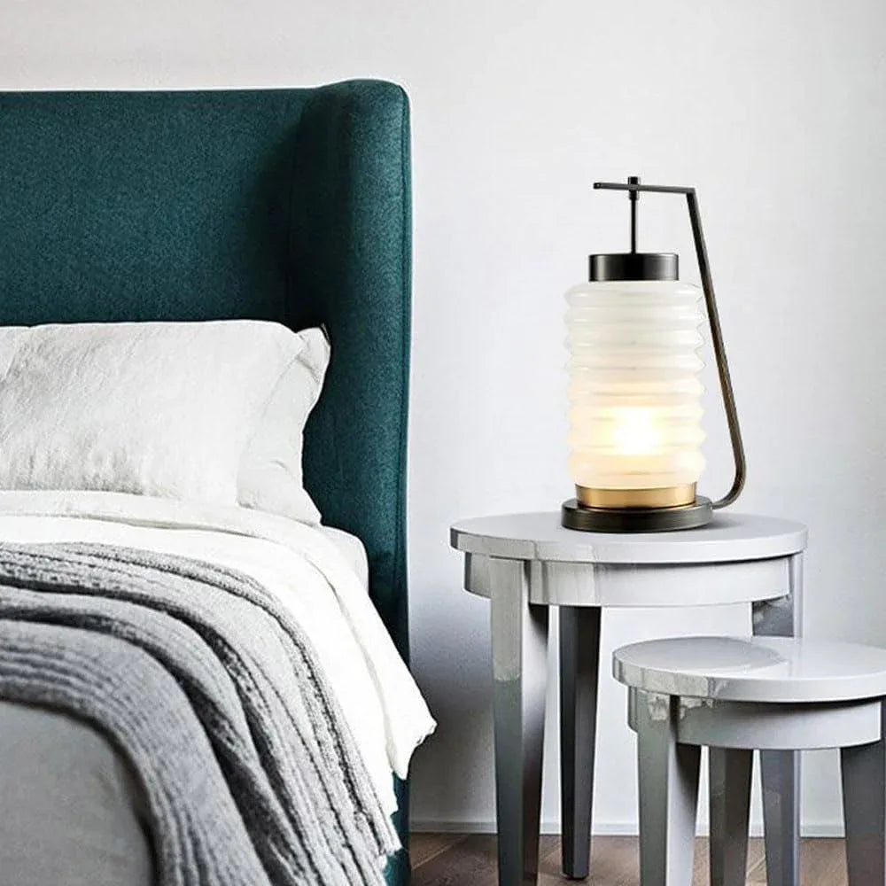 Audara-New Chinese Creative Living Room Study Desk Light Simple Modern White Glass Desk Lamp Restaurant Mall Coffee Shop Decoration Lighting Fixture Farmhouse Apartment Bedroom Table Lamp