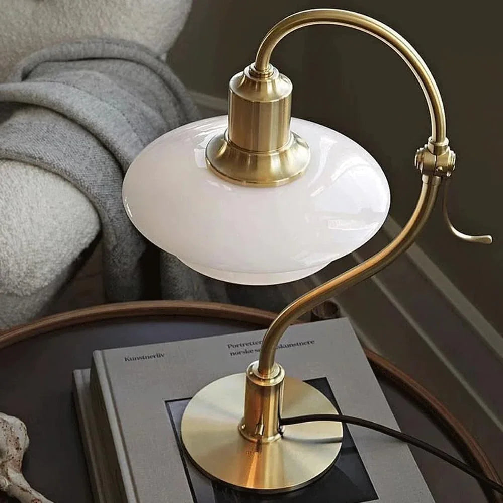 Audara-European Creative Bedroom Study Desk Light Luxury Classic Metal Glass Desk Lamp Living Room Sofa Bedside Table Lamp Cafe Villa B&B Hotel Front Desk Decoration Lighting Fixture