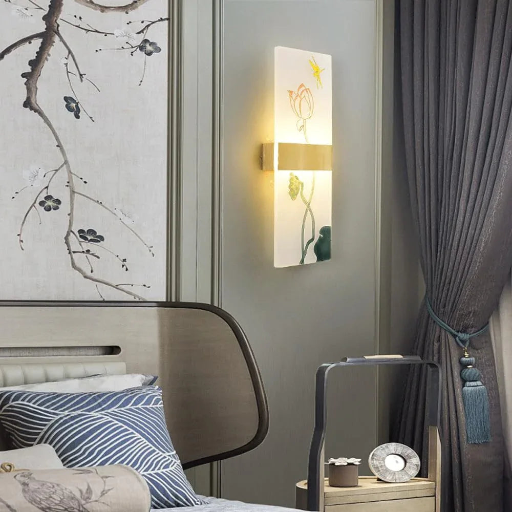 Audara-New Chinese Style Full Copper Wall Lamp Creative Bedside Enamel Color Wall Lights Living Room Study Room Staircase Sconces Modern Simple Entrance Mounted Lighting Fixture