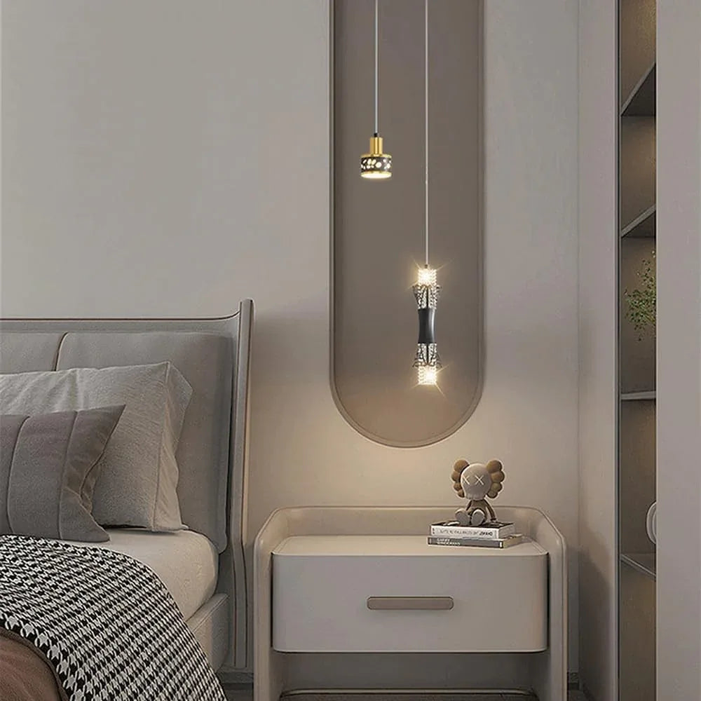 Audara-Small Crystal Pendant Light, Decorative Lamp, Bohemian Style, European Minimalist Style, Suitable for Bedrooms, Hotel Entryways, Kitchen Islands, and Other Scenarios.