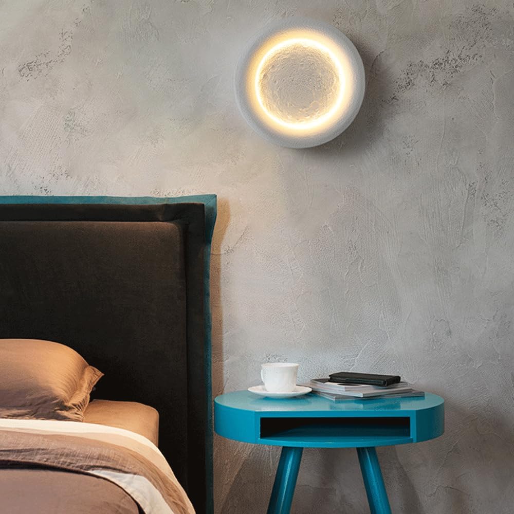 Audara-Fashion Moon Wall Lamp Scandinavian Creative Living Room Wall Lights Light Luxury Background Wall Decoration Sconces Bedroom Bedside Cement Mounted Lighting Fixture