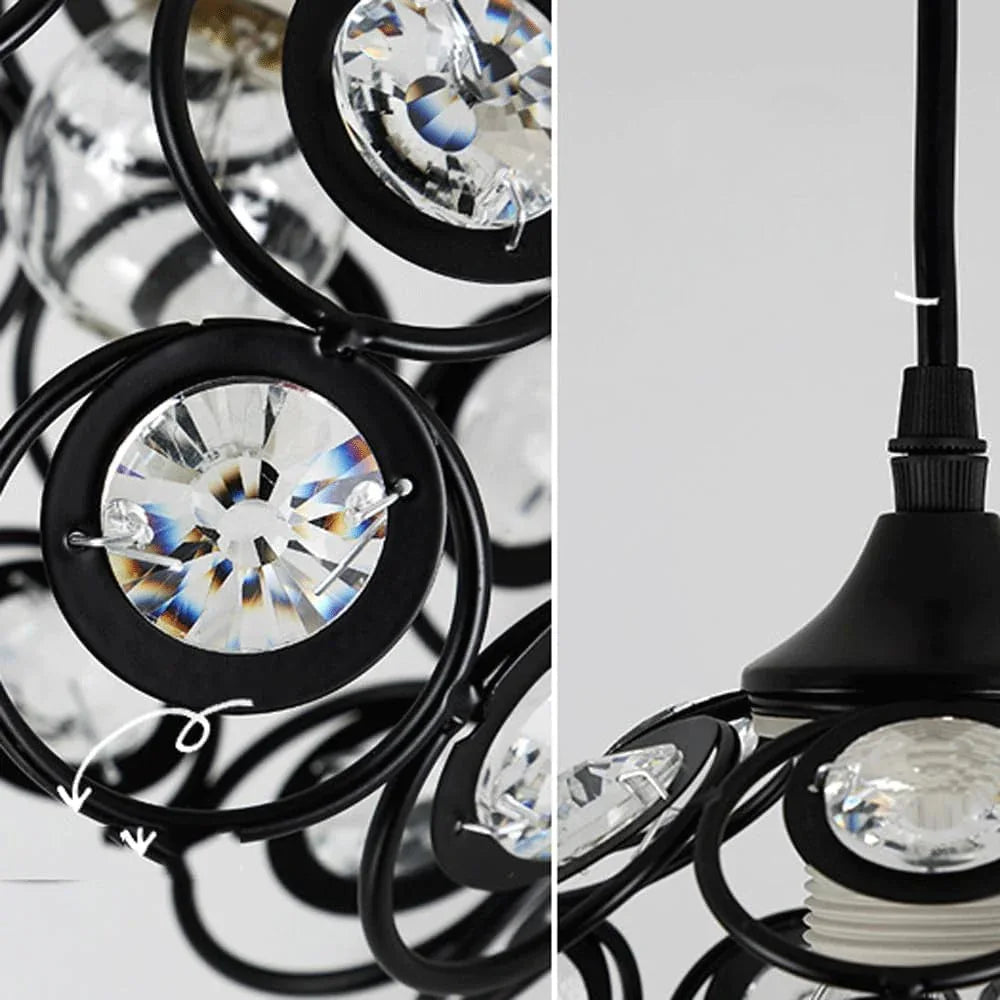 Audara-Crystal Pendant Light, 8-inch, Bohemian Style, Minimalist Design, Multi-Style Lighting Fixture Suitable for Living Rooms, Cafes, Dining Rooms, Kitchen Islands, and Entryways.
