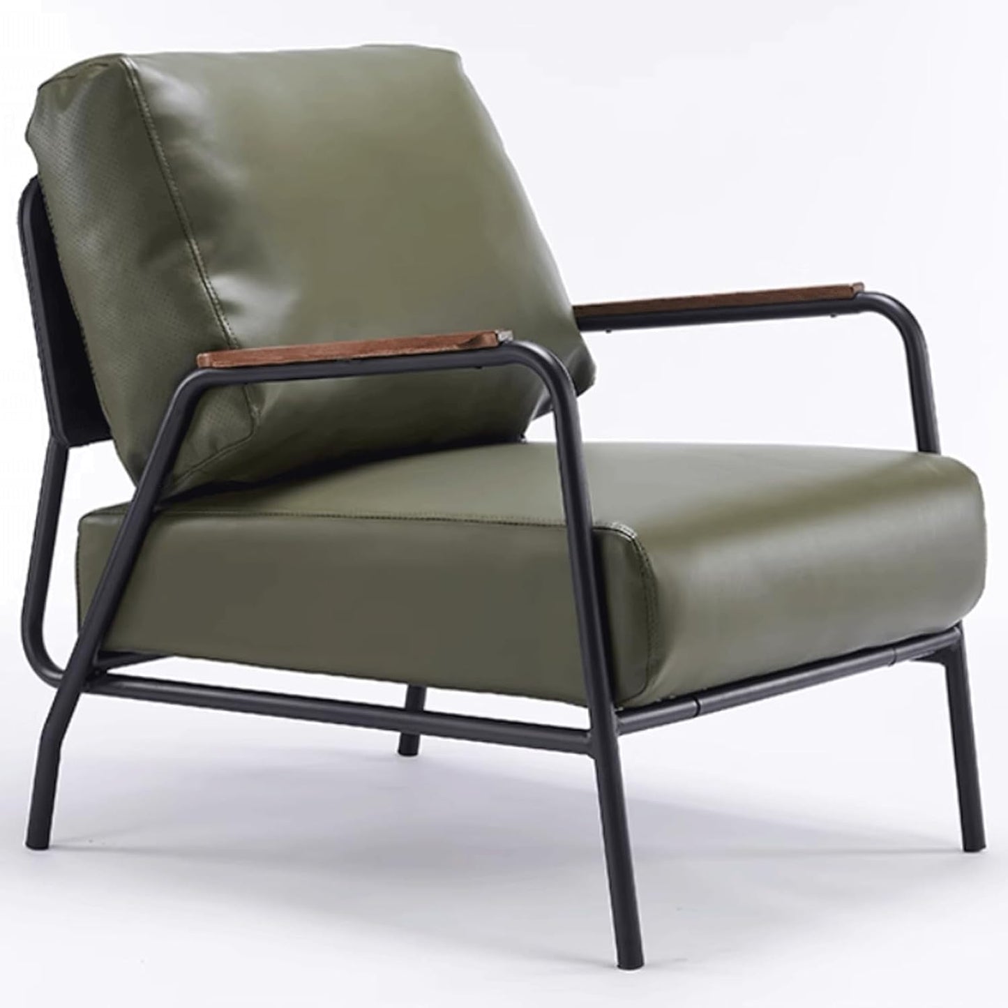 Audara-33 inch Leisure backrest Sofa Chair, Single Bench Orange Wooden armrest Oversized Accent Chair, Detachable backrest Design, Metal Frame, Suitable for Living Room, Bedroom, Reading Room