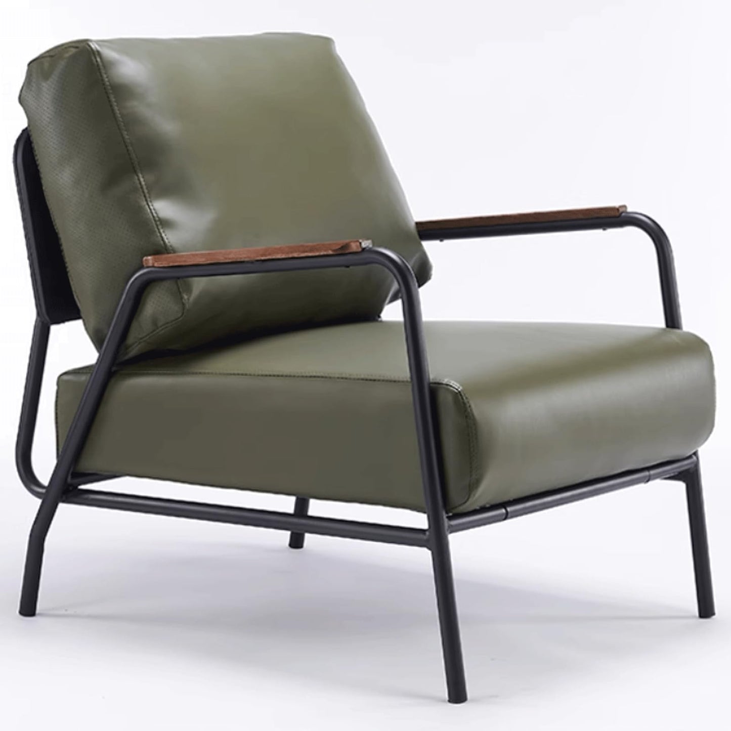 Audara-33 inch Leisure backrest Sofa Chair, Single Bench Orange Wooden armrest Oversized Accent Chair, Detachable backrest Design, Metal Frame, Suitable for Living Room, Bedroom, Reading Room