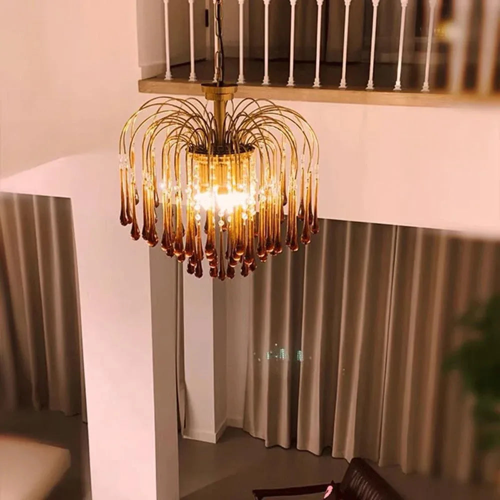 Audara-22-inch Crystal Chandeliers Can Be Installed in Various Spaces Such As Bedrooms, Hotels, and Kitchen Islands. Glass Chandelier for Living Room in Minimalist European Style.
