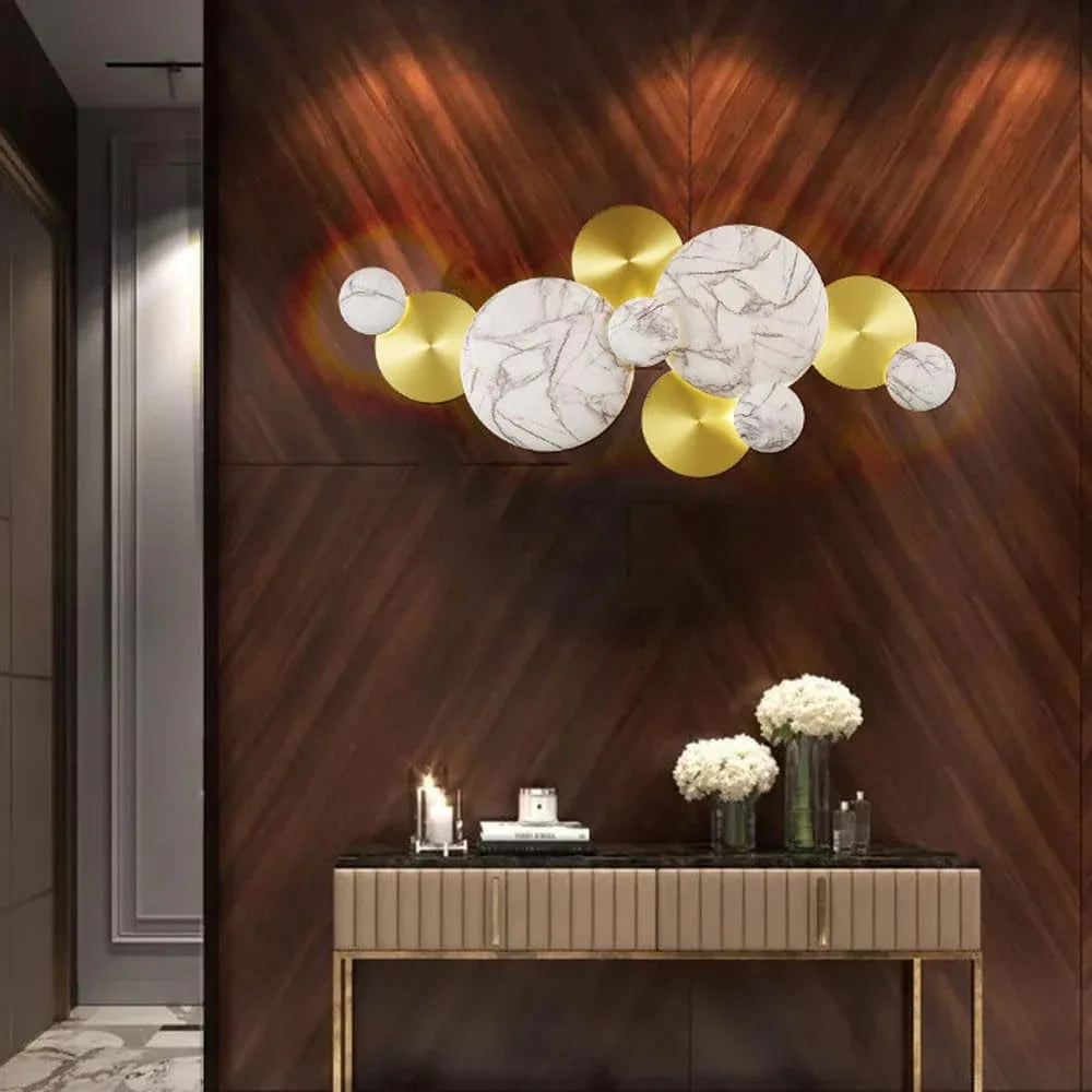 Audara-Nordic Creative Aluminum Wall Lamp Simple Light Luxury Luxury Bedroom Bedside Wall Lights 39.3in Villa Hall Background Wall Study Wall Sconces Suitable for Hotel Entrance Lighting Fixture