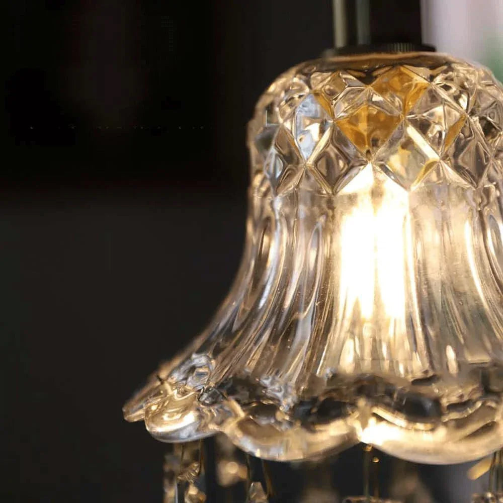 Audara-Crystal Pendant Light, 6-inch, Bohemian Style, Minimalist Design, Versatile Lighting Fixture Suitable for Living Rooms, Cafes, Dining Rooms, Kitchen Islands, and Entryways.