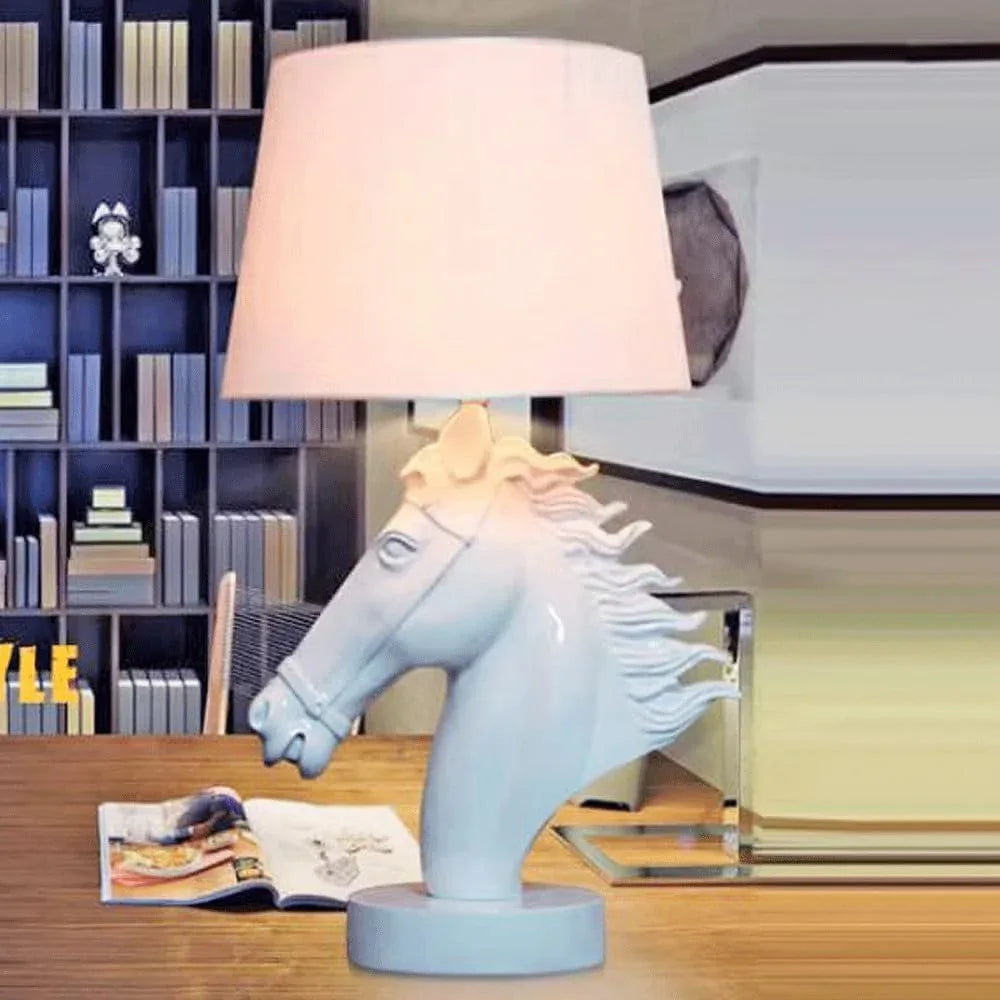 Audara-Scandinavian Creative Stallion Restaurant Cafe Desk Light Fashion Individuality Resin Fabric Desk Lamp Office Hotel Front Desk Table Lamp B&B Villa Club Lighting Fixture