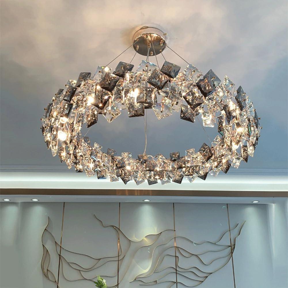Audara-16-inch Crystal Chandeliers Suitable for Various Spaces Such As Bedrooms, Hotels, and Kitchen Islands Semi-Flush Mount Small Chandeliers for Living Rooms
