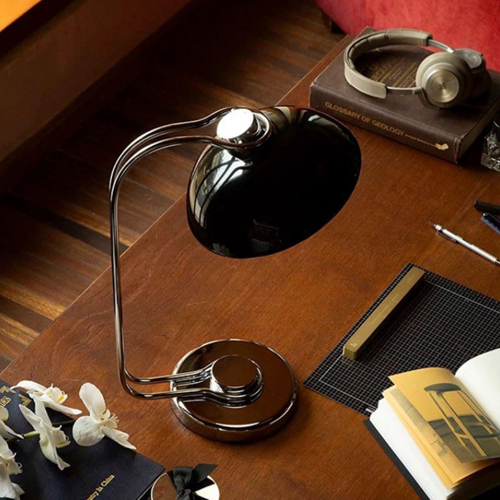 Audara-Retro Creative Bedroom Living Room Desk Light Exquisite Light Luxury Adjustable Angle Infinitely Dimmable Metal Desk Lamp Reading Study Office Table Lamp Hotel Front Desk Coffee Shop Lighting Fixture