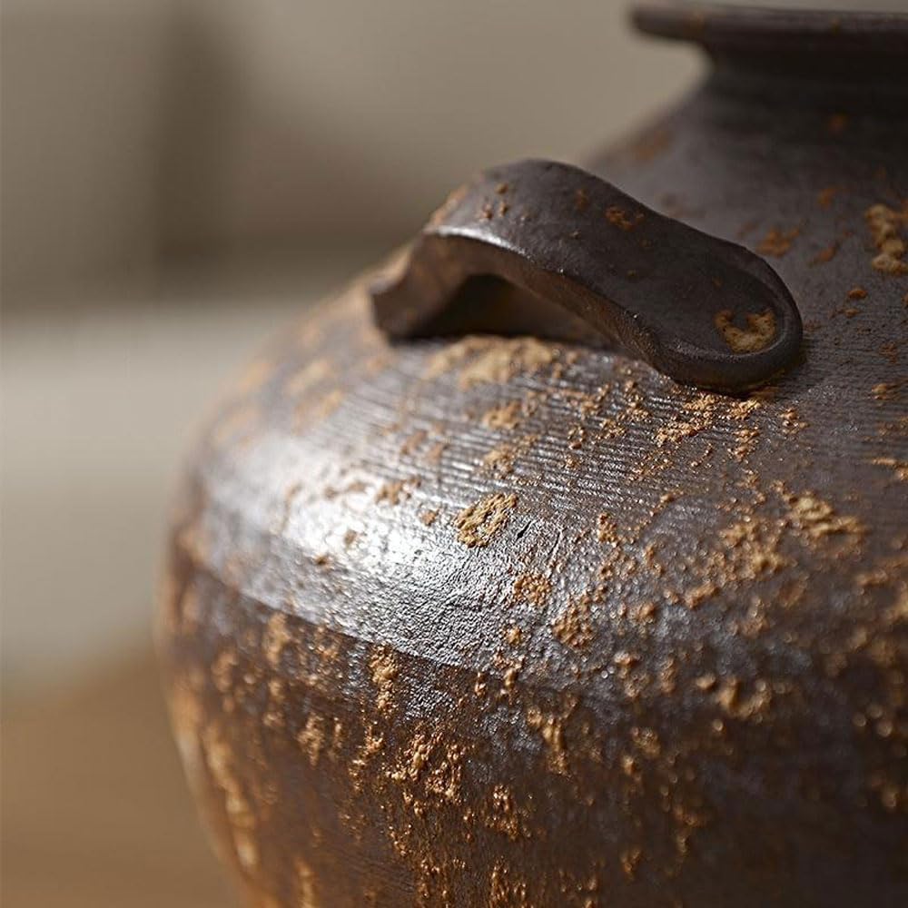 Audara-Japanese Wabi-sabi Tea House Study Living Room Desk Light Natural Vintage Pottery Desk Lamp Club Coffee Shop Hotel Front Desk Table Lamp Farmhouse Cottage Rustic Lighting Fixture