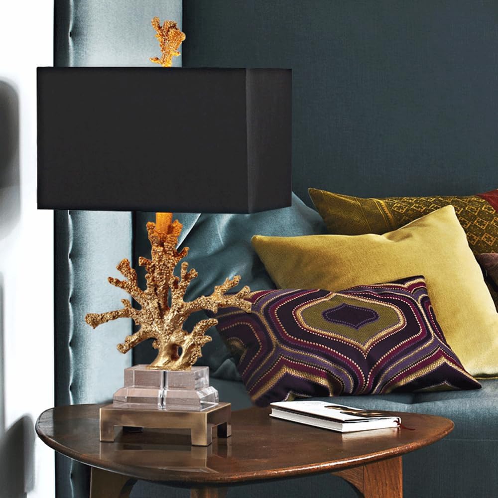 Audara-American Luxury Coral Shaped Resin Crystal Desk Light Creative Hotel Study Room Desk Lamp Tea House Restaurant Coffee Shop Table Lamp Villa Club Decoration Lighting Fixture