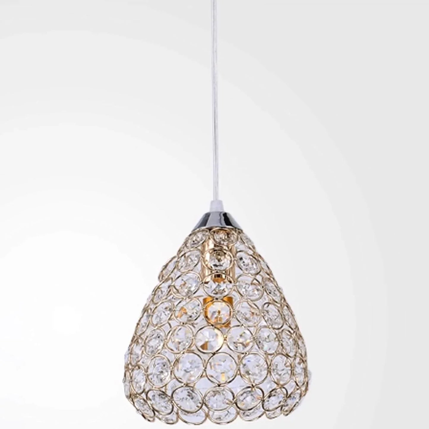 Audara-4-inch Crystal Pendant Light: A Small-Sized Decorative Light Fixture Suitable for Installation in Various Spaces. Easily Complements Bohemian, European, and Other Styles.