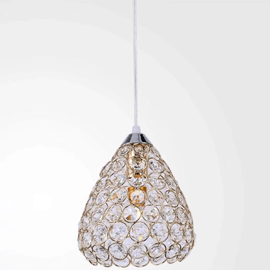 Audara-4-inch Crystal Pendant Light: A Small-Sized Decorative Light Fixture Suitable for Installation in Various Spaces. Easily Complements Bohemian, European, and Other Styles.