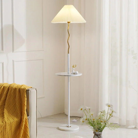 Audara-Minimalist with Coffee Table Bedroom Study Floor Lamp H64” 3 Color Dimmer Metal Fabric Standing Lamp Living Room Couch Side Bed Torchiere Hotel B&B Country House Decor Lighting Fixture