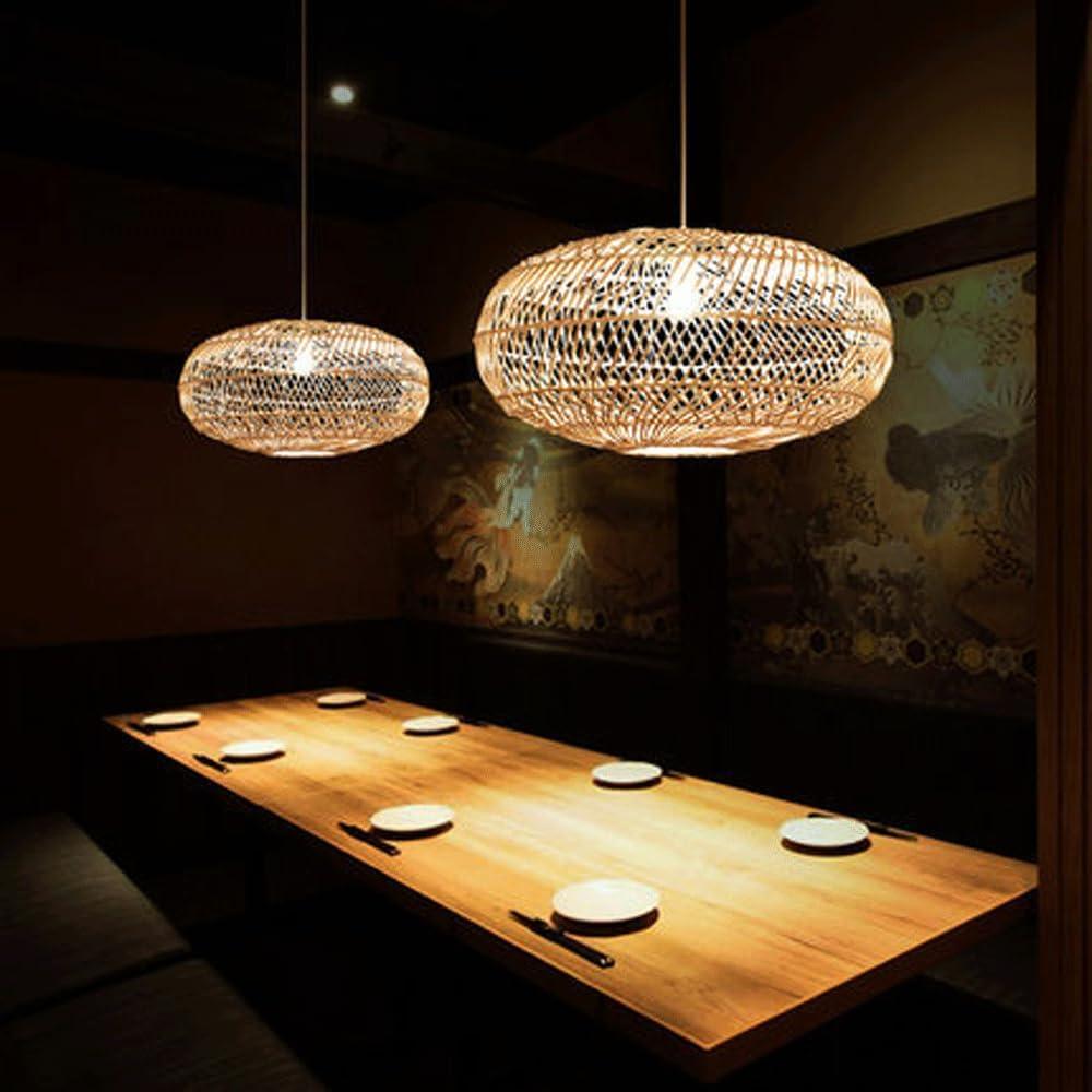 Audara-22in Woven Pendant Light Rattan Bohemian Wabi-Sabi Tropical Multi-Style Ceiling Light Fixture Suitable for Bedrooms, Hotels, Study Rooms, Dining Areas, Entryways, and More Retro Lamp