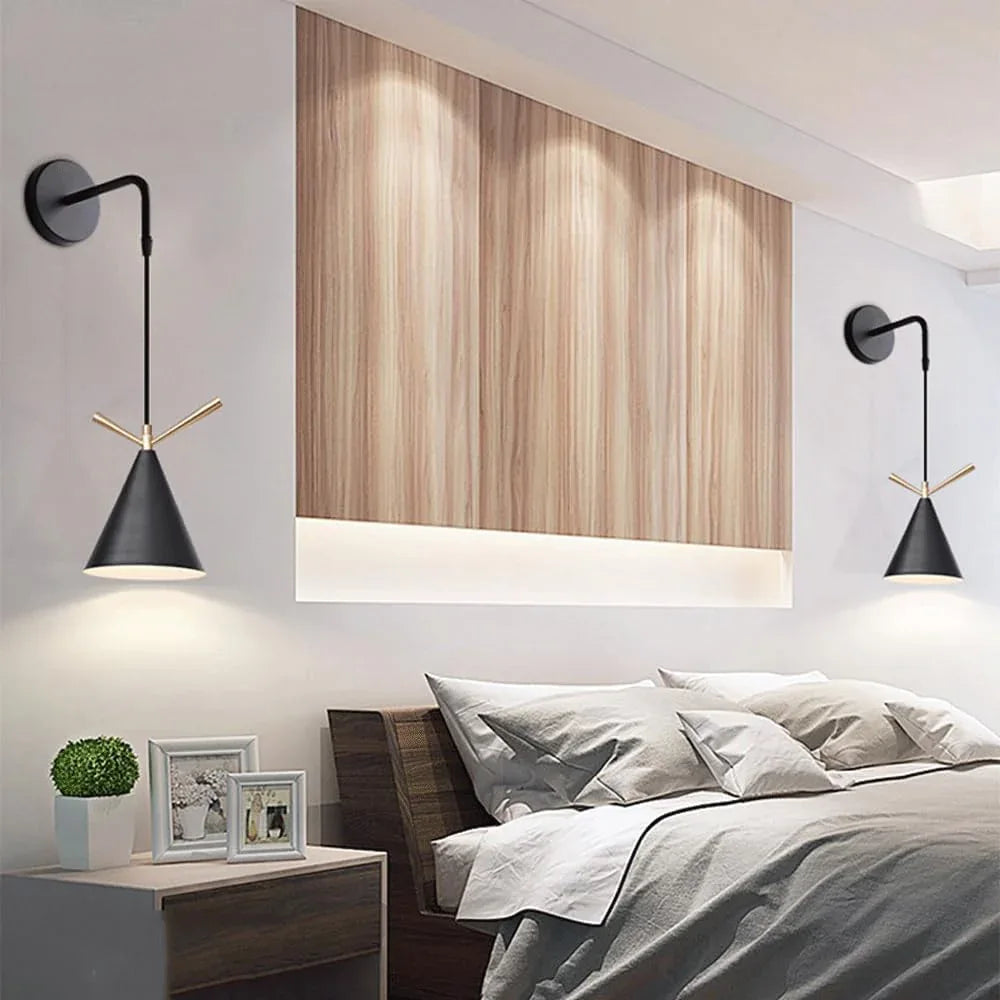 Audara-Bedroom Bedside Single Head Wall Lamp Creative Indoor Decorative Wall Lights Scandinavian Simple Personalized Sconces American Industrial Style Metal Mounted Lighting Fixture