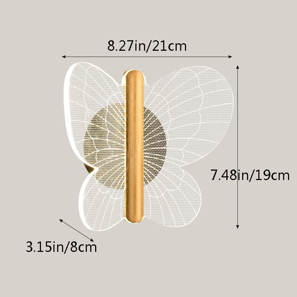 Audara-Scandinavian Butterfly Fashion Wall Lamp Bedroom Bedside Ambience Wall Lights Light Luxury Decorative LED Sconces Aisle Corridor Foyer Mounted Lighting Fixture