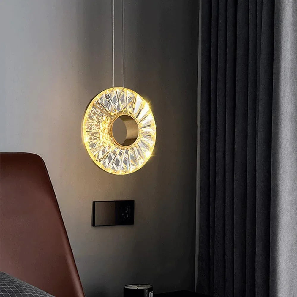 Audara-10-inch Creative Minimalist Crystal Pendant Light, Bohemian Style, Suitable For Decorative Pendant Lights In Bedrooms, Bedside Views, Hallways, Balconies, Living Rooms, Hotel Entryways, And Caf