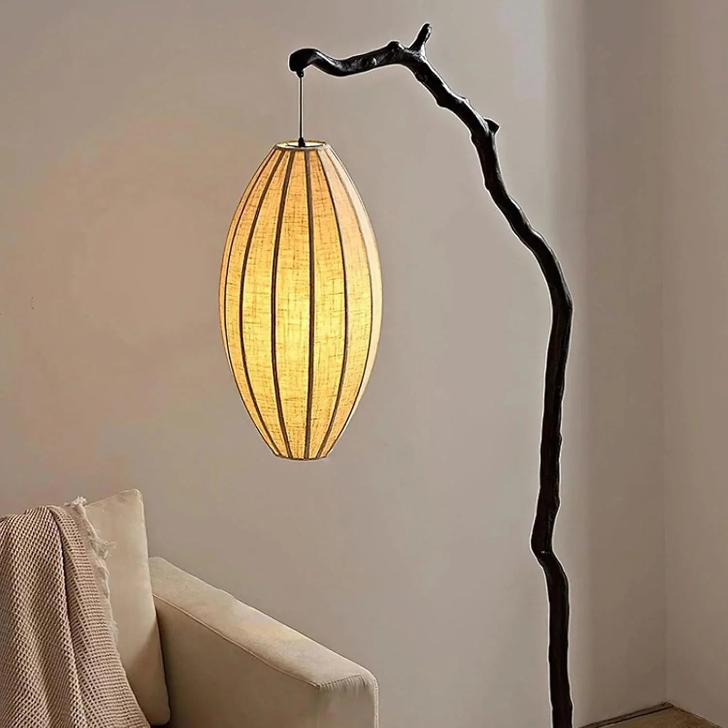 Audara-New Chinese Dendritic Tree Branch Shape Resin Fabric Floor Lamp Zen E26 3 Color Dimmer H68.9in Living Room Standing Lamp Bedroom Study Room Torchiere Villa Lighting Fixture