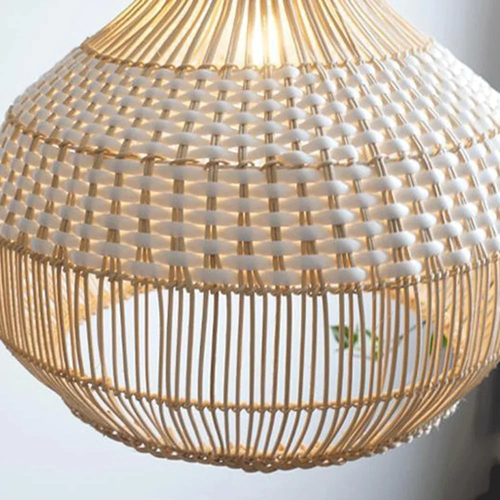 Audara-18-inch Woven Pendant Light Natural Rattan Color Bohemian & Wabi-Sabi Style Multi-Style Ceiling Light Fixture Suitable For Bedrooms, Dining Rooms, Kitchens, Islands, Entryways, And More Retro L