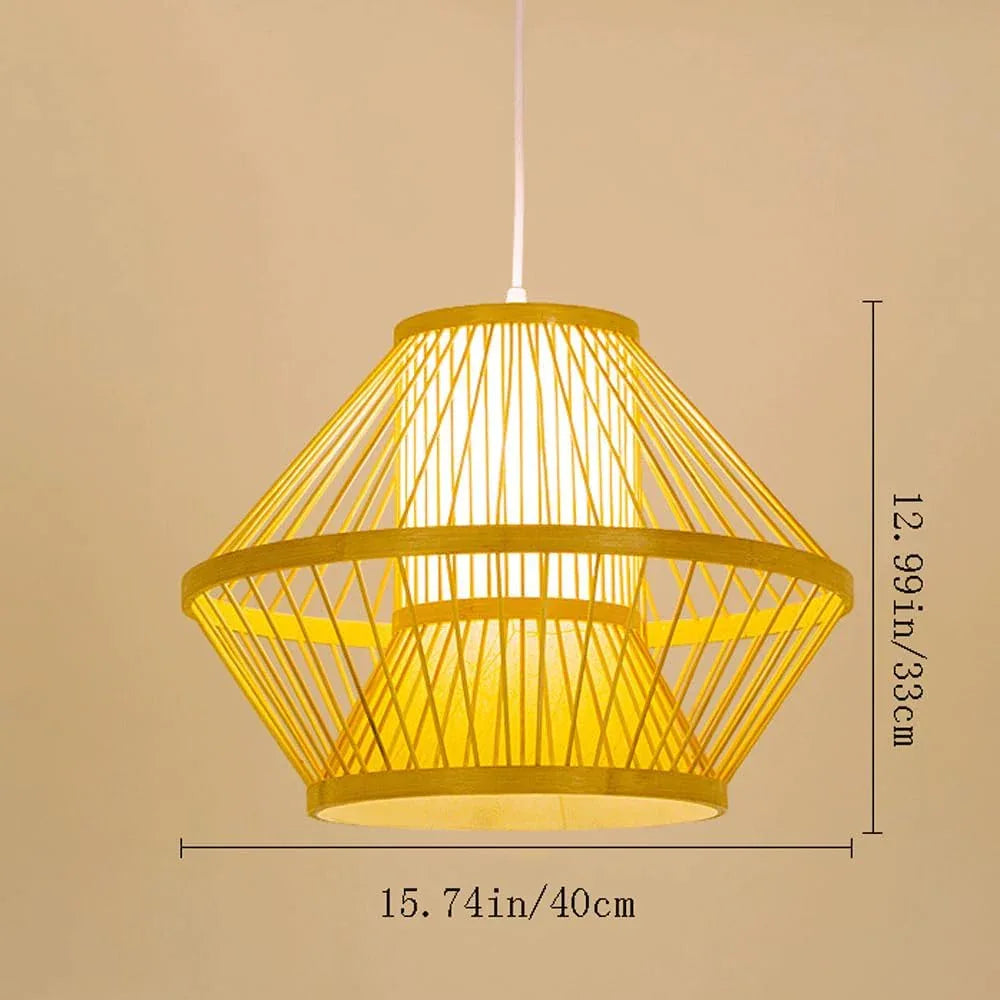 Audara-16-inch Boho Light Fixtures Ceiling Woven Pendant Light Crafted from Rattan and Faux Leather Fabric Suitable for Bedrooms, Hotels, Studies, and Various Spaces Pendant Chandelier