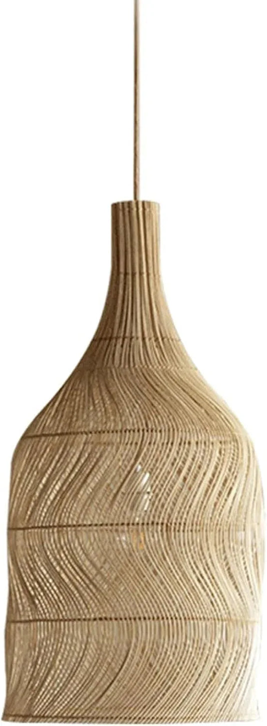 Audara-11in Woven Rattan Pendant Light Bohemian Wabi-Sabi Style Multi-Functional Ceiling Light Fixture Suitable for Bedrooms, Hotels, Study Rooms, Dining Areas, Entryways, and More Retro Lamp