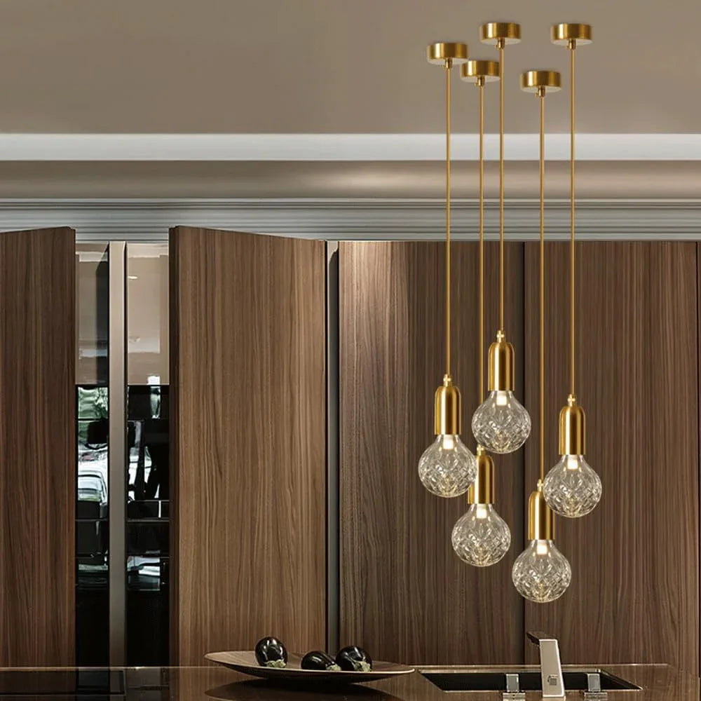 Audara-Crystal Pendant Light, 3.5 Inches In Diameter, Bulb-shaped Chandelier, Modern And Luxurious Style, Suitable For Various Lighting Applications Including Hotels, Restaurants,Kitchen Islands,And B