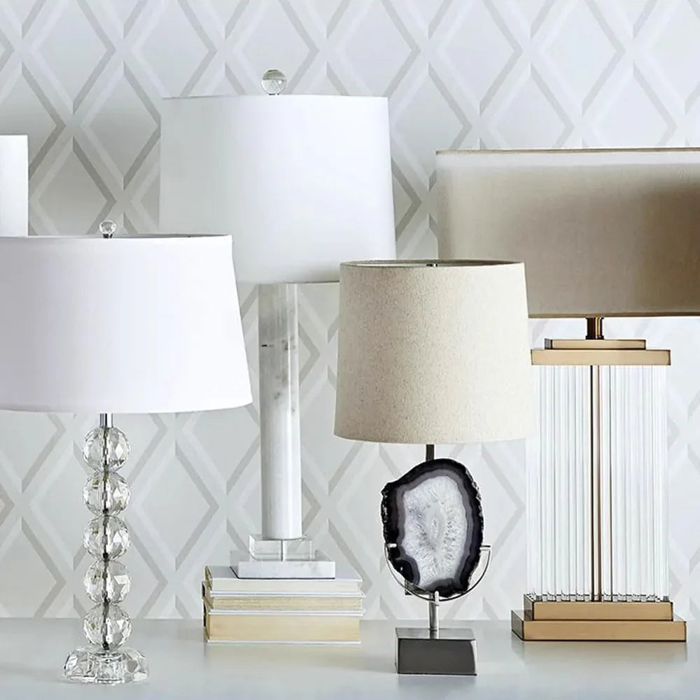 Audara-Modern Luxury Desk Light Study Office European Simple Fabric Crystal Desk Lamp Bedroom Bedside Living Room Sofa Table Lamp Villa Club Cafe Farmhouse Decoration Lighting Fixture