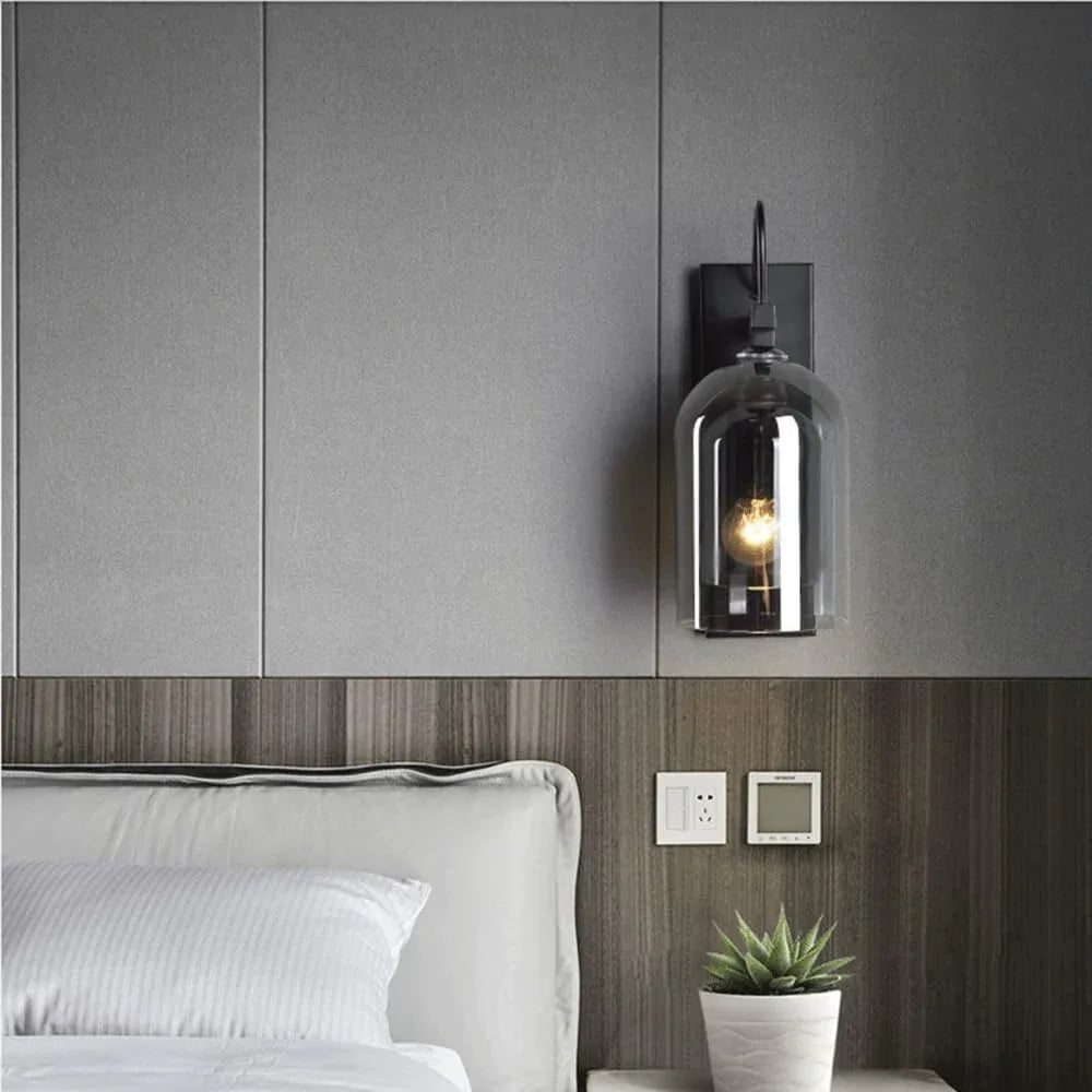 Audara-Scandinavian Bedroom Bedside Wall Lamp Creative B&B Hotel Wall Lights Designer Living Room Background Wall Sconces Light Luxury Simple Glass Mounted Lighting Fixture