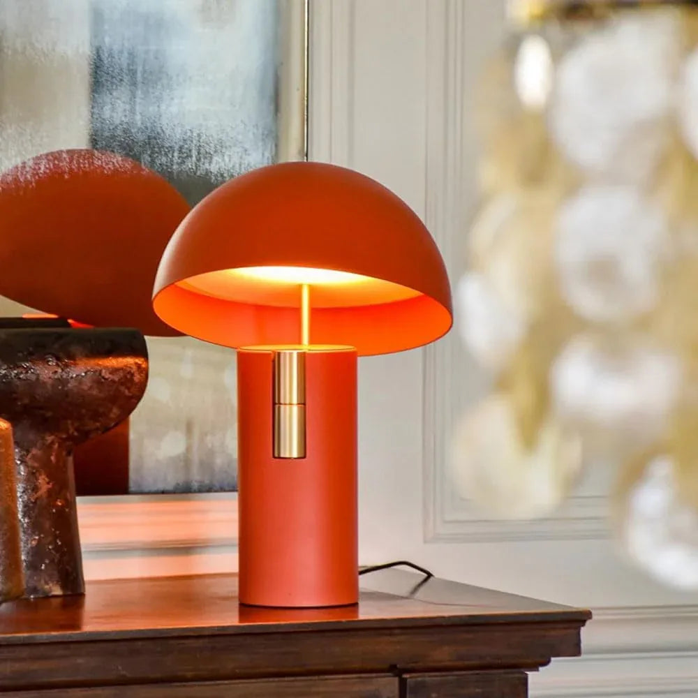 Audara-Scandinavian Simple Hotel Hall Restaurant Decorative Desk Light Creative Personalized Mushroom Shaped Metal Desk Lamp Living Room Study Bedroom Table Lamp Farmhouse Villa Lighting Fixture