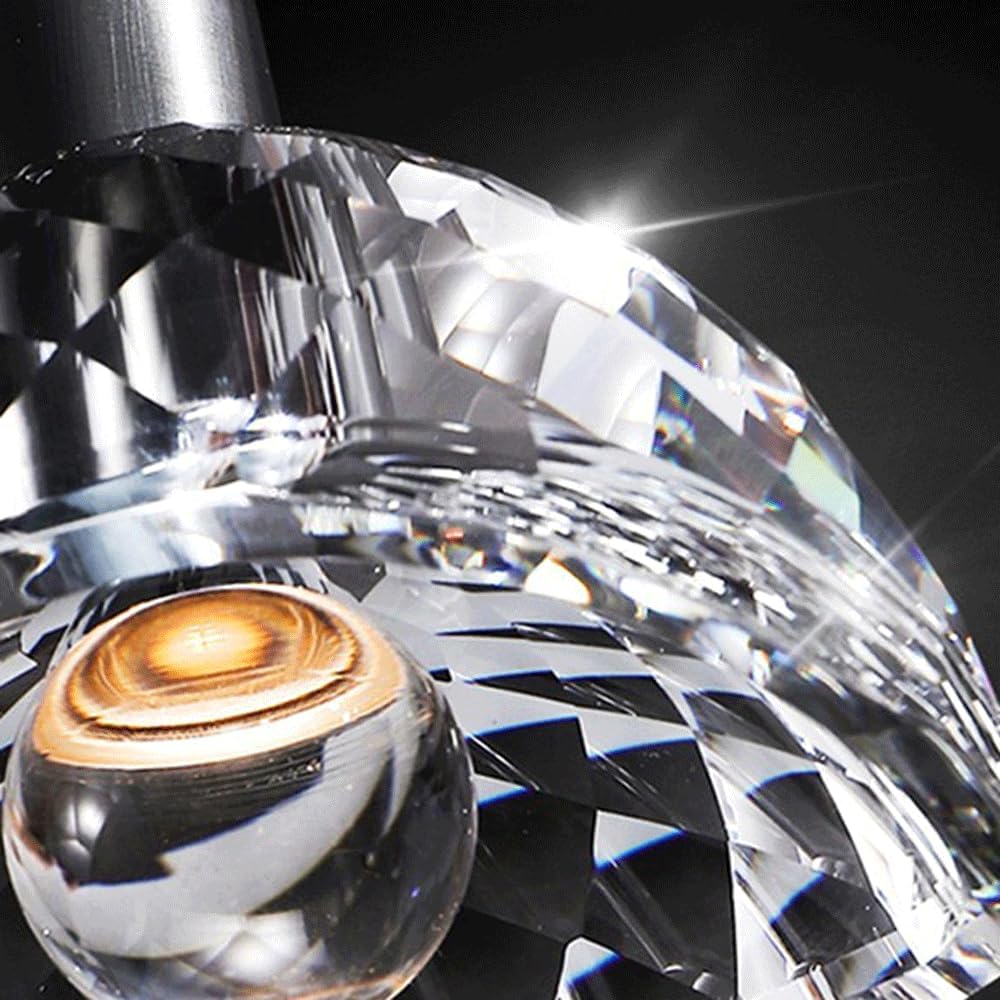 Audara-5-inch Modern Minimalist Crystal Pendant Light, Semi-Circular Mini Glass Chandelier Suitable for Various Spaces Such As Bedrooms, Kitchen Islands, Dining Rooms, Hotels, Bars, and Cafes.