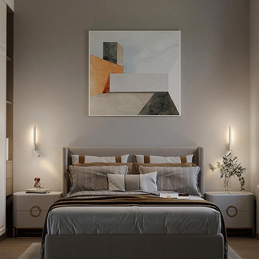 Audara-Scandinavian Minimalist Wall Lamp Bedroom Bedside Wall Lights Modern Stylish Reading Sconces with Switch Rotatable Mounted Lighting Fixture