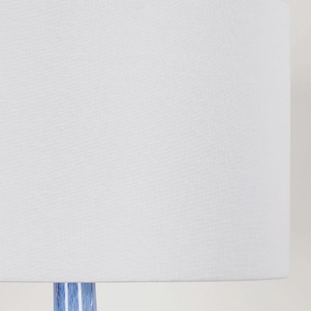Audara-European Modern Bedroom Bedside Desk Light Simple Fashion Fabric Blue Glass Desk Lamp Model House Showcase Office Table Lamp Farmhouse Villa Club Restaurant Lighting Fixture