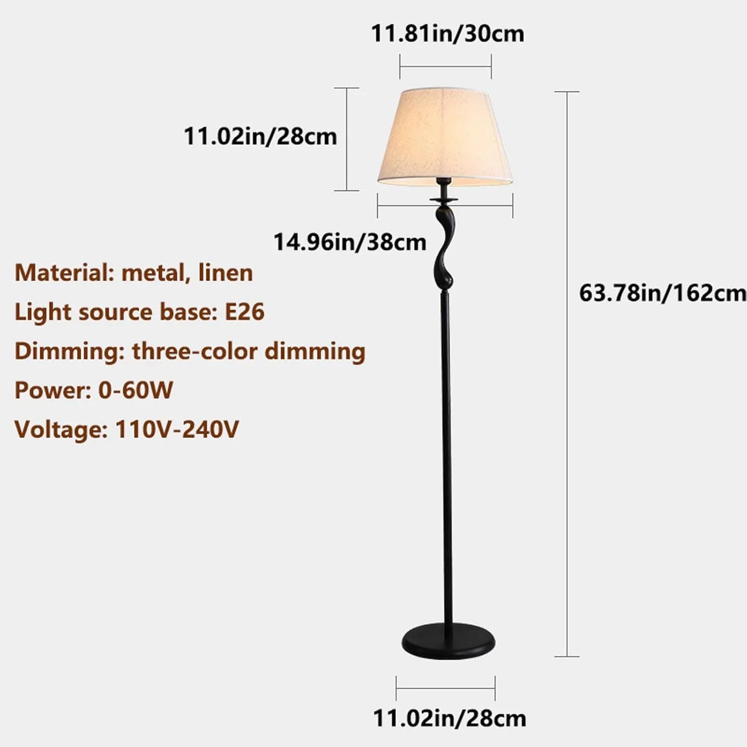 Audara-Creative Study Office Floor Lamp Simple Handmade Fabric Standing Lamp H63” Living Room Sofa Beside Bedroom Bedside Torchiere Farmhouse Club Restaurant Hotel Decoration Lighting Fixture