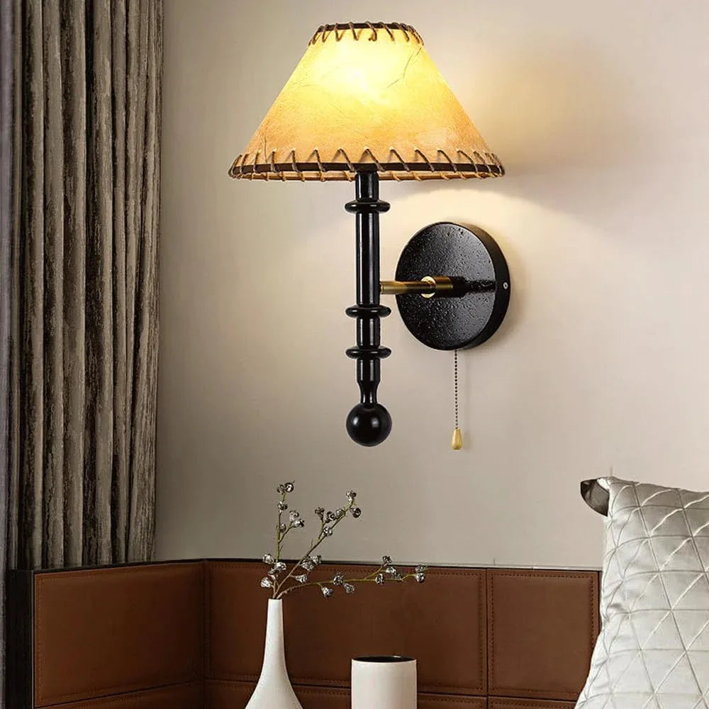 Audara-Japanese Wabi Sabi Style Headboard Wall Lamp Modern Minimalist Wooden Style Wall Lights Hallway Foyer Background Wall Sconces Living Room Bedroom Study Art Mounted Lighting Fixture
