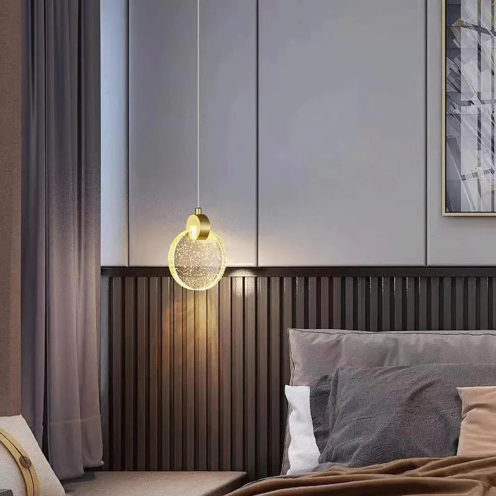 Audara-Crystal Pendant Light, 5-inch, Decorative Bedroom Chandelier with A Modern, Understated Luxury Style. Suitable for Various Spaces Including Hotels, Kitchen Islands, Entryways, and Cafes.