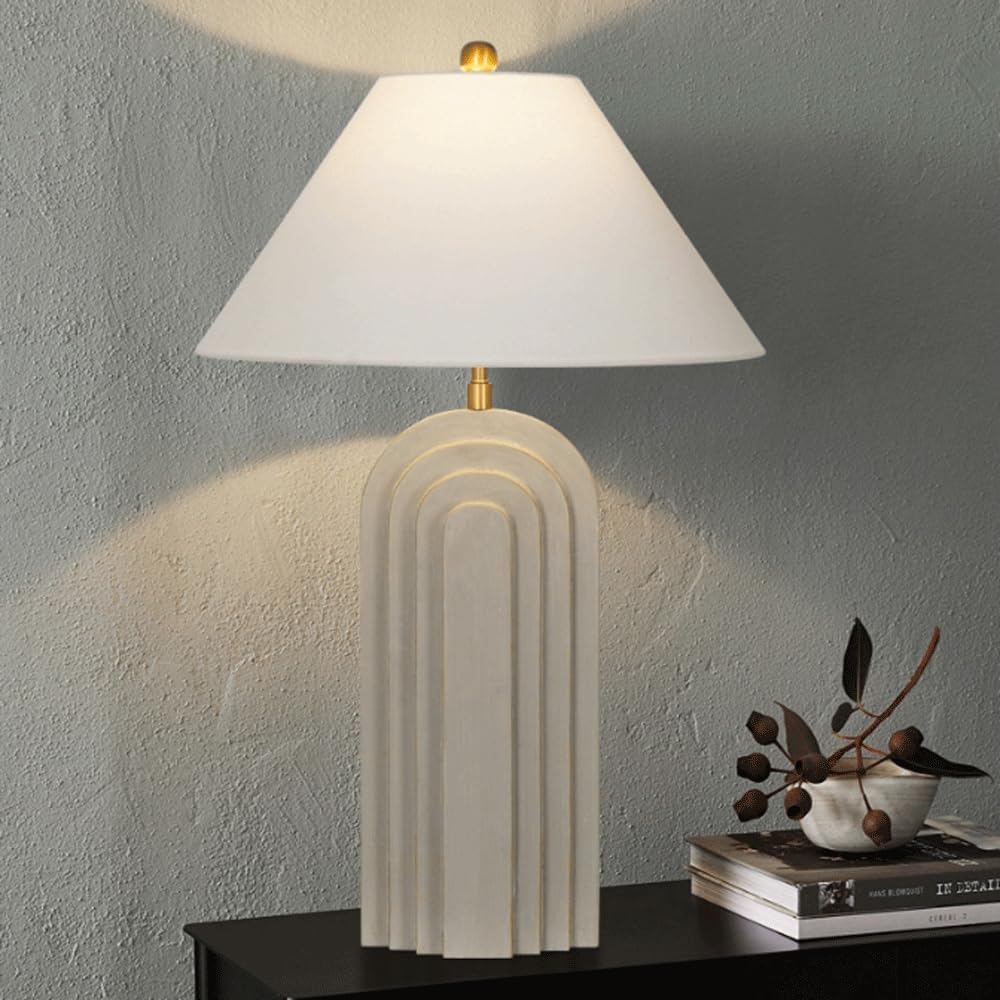 Audara-Industrial Style Living Room Bedroom Bedside Desk Light Simple Study Coffee Shop Office Desk Lamp Creative Imitation Cement Resin Table Lamp Coffee Shop Restaurant Club House Lighting Fixture