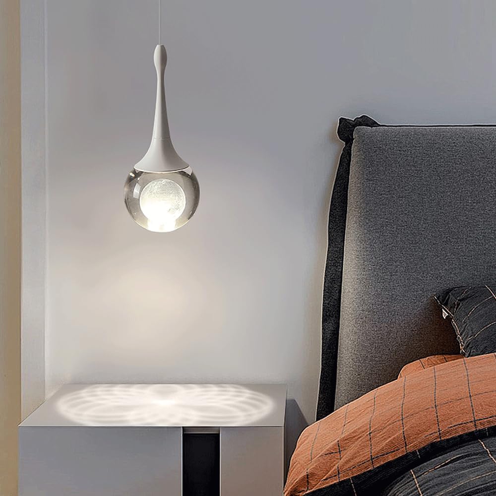 Audara-4-inch Crystal Pendant Light, A Decorative Bedside Lamp in Bohemian and European Minimalist Styles, Suitable for Bedrooms, Hotel Rooms, Entryways, Kitchen Islands, and Other Settings.