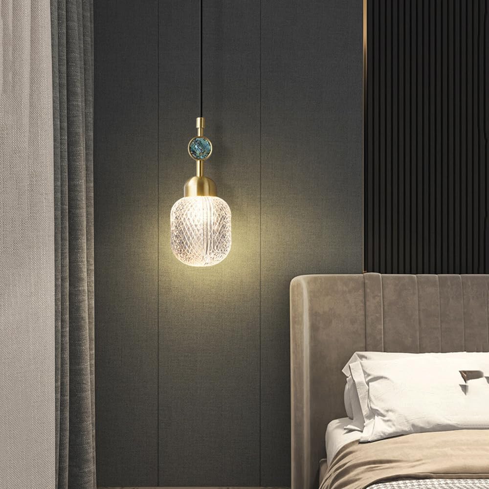 Audara-4-in Crystal Pendant Light, Bohemian/European Minimalist Style, Suitable for Bedrooms, Hotel Entryways, Kitchen Island, and Other Multi-Scene Ceiling Lighting Fixtures