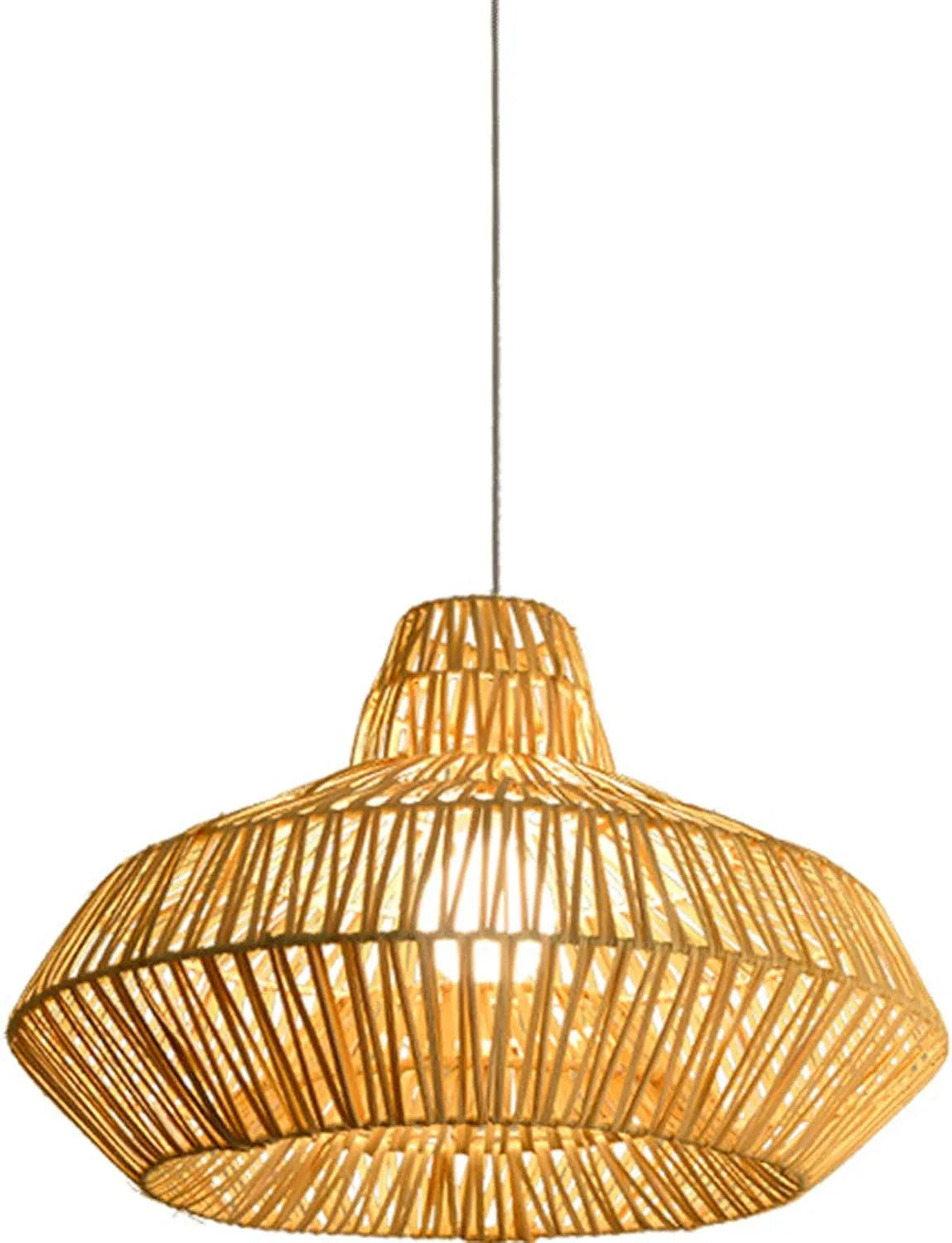 Audara-22-inch Woven Pendant Light Metal Frame Paired with Rattan Fresh and Elegant Appearance Retro Without Being Old-Fashioned Bohemian, Wabi-sabi, Tropical—a Multi-Style Ceiling Light Fixture