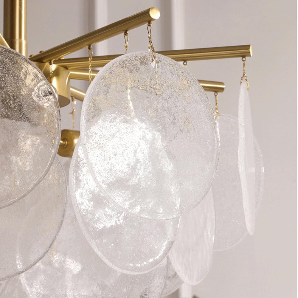 Audara-32-inch Crystal Chandeliers Can Be Installed in Various Spaces Such As Bedrooms, Hotels, and Kitchen Islands. Glass Round Chandelier for Living Room in Minimalist European Style.