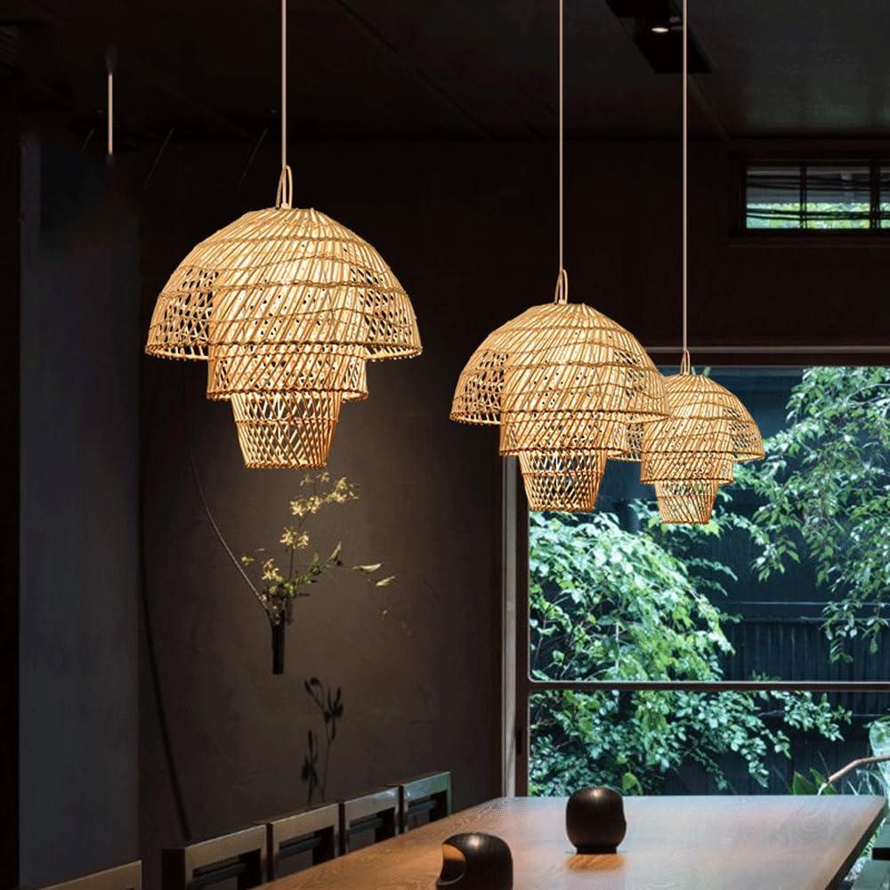Audara-16-inch Woven Pendant Light Bohemian, Wabi-Sabi, and Multi-Style Ceiling Light Fixture Suitable for Bedrooms, Hotels, Study Rooms, Dining Areas, Entryways, and More Retro Lamp