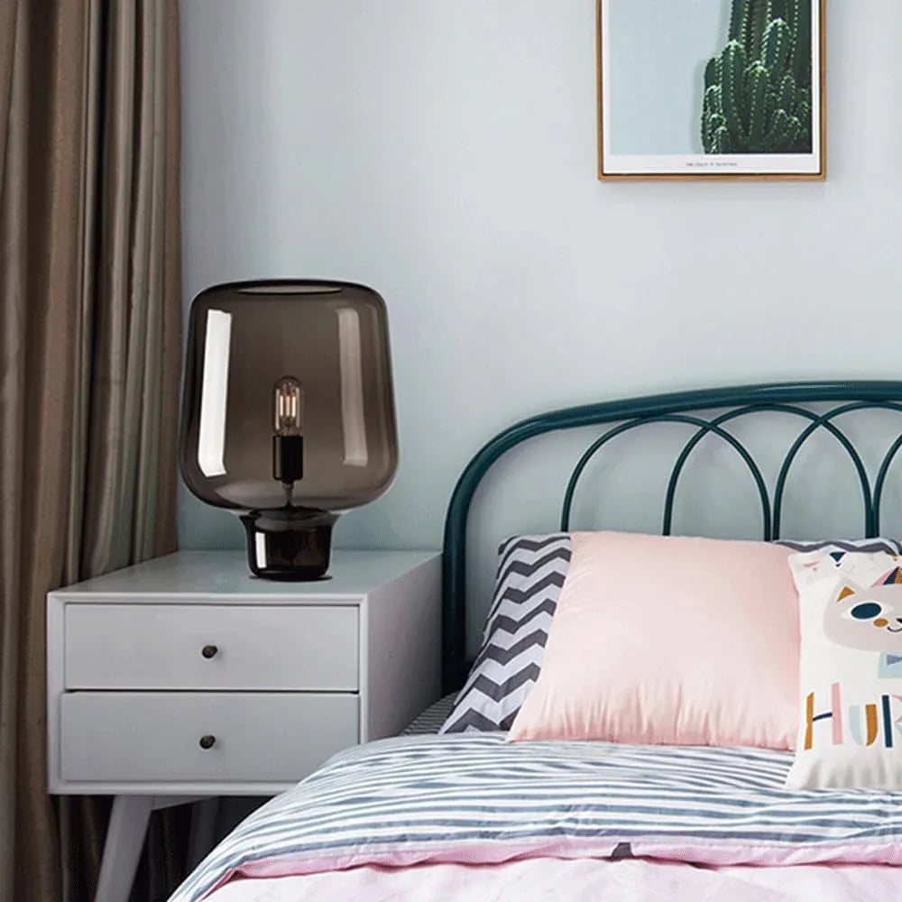 Audara-Scandinavian Simple Bedroom Study Desk Light Creative Fashion Glass Desk Lamp Cabinet Bedside Living Room Couch Side Table Lamp Bar Farmhouse Villa Hotel Decoration Lighting Fixture