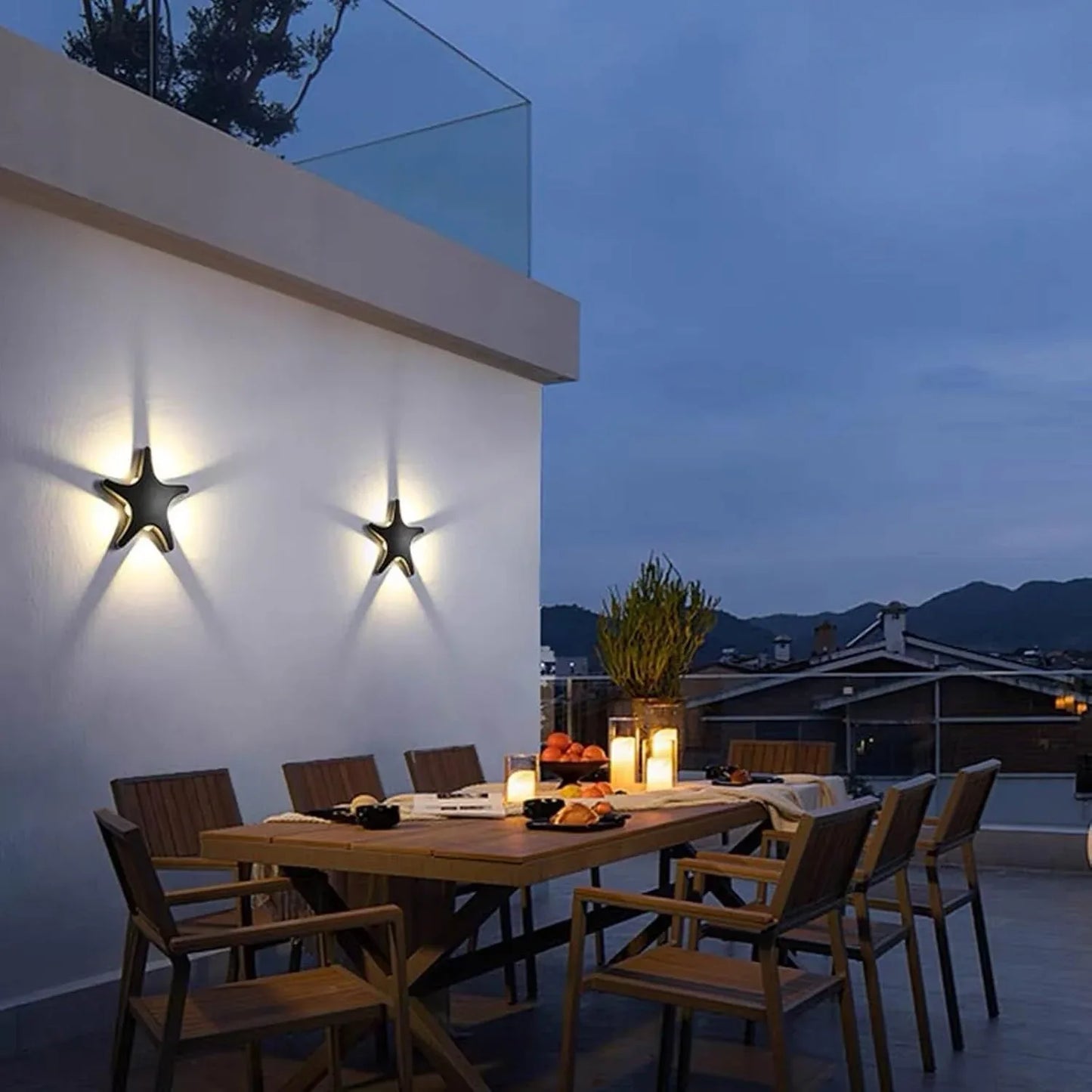 Audara-Outdoor Wall Sconce Creative Star IP65 Waterproof Wall Light Standing Corridor LED Wall Lamp Modern Garden Wall Light Fixtures