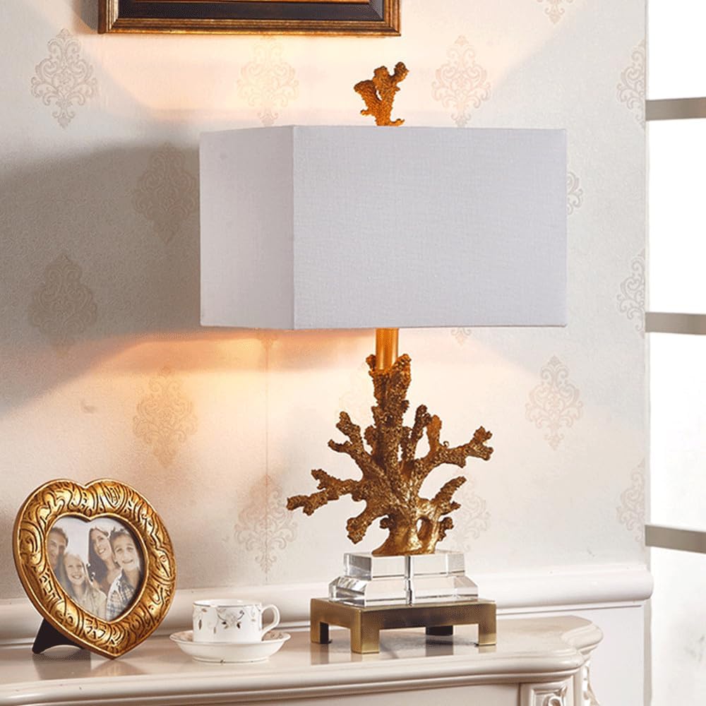 Audara-American Luxury Coral Shaped Resin Crystal Desk Light Creative Hotel Study Room Desk Lamp Tea House Restaurant Coffee Shop Table Lamp Villa Club Decoration Lighting Fixture