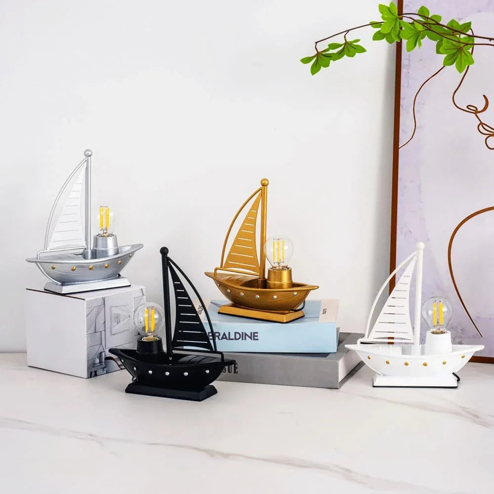 Audara-High-end Creative Sailboat Metal Desk Light Ambient Sense Bedroom Boys Girls Children's Room Desk Lamp Living Room Study Office Decoration Table Lamp Hotel Club Model House Lighting Fixture