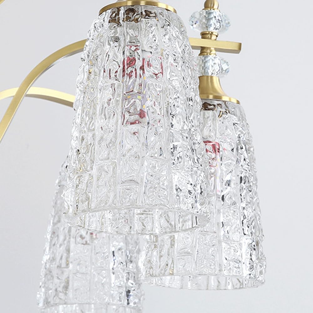 Audara-33-inch Crystal Chandeliers with 8 Light Heads European Modern-Style Chandeliers for Living Rooms Suitable for Bedrooms, Studies, Hotels, Kitchens, and Island Ceiling Lights Brass Chandelier