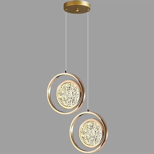 Audara-Crystal Pendant Light, A Modern and Understated Luxury Style 9in*2 Pendant Lamp, Suitable for Various Lighting Scenarios Such As Bedrooms, Dining Rooms, Entryways, and Kitchen Islands.
